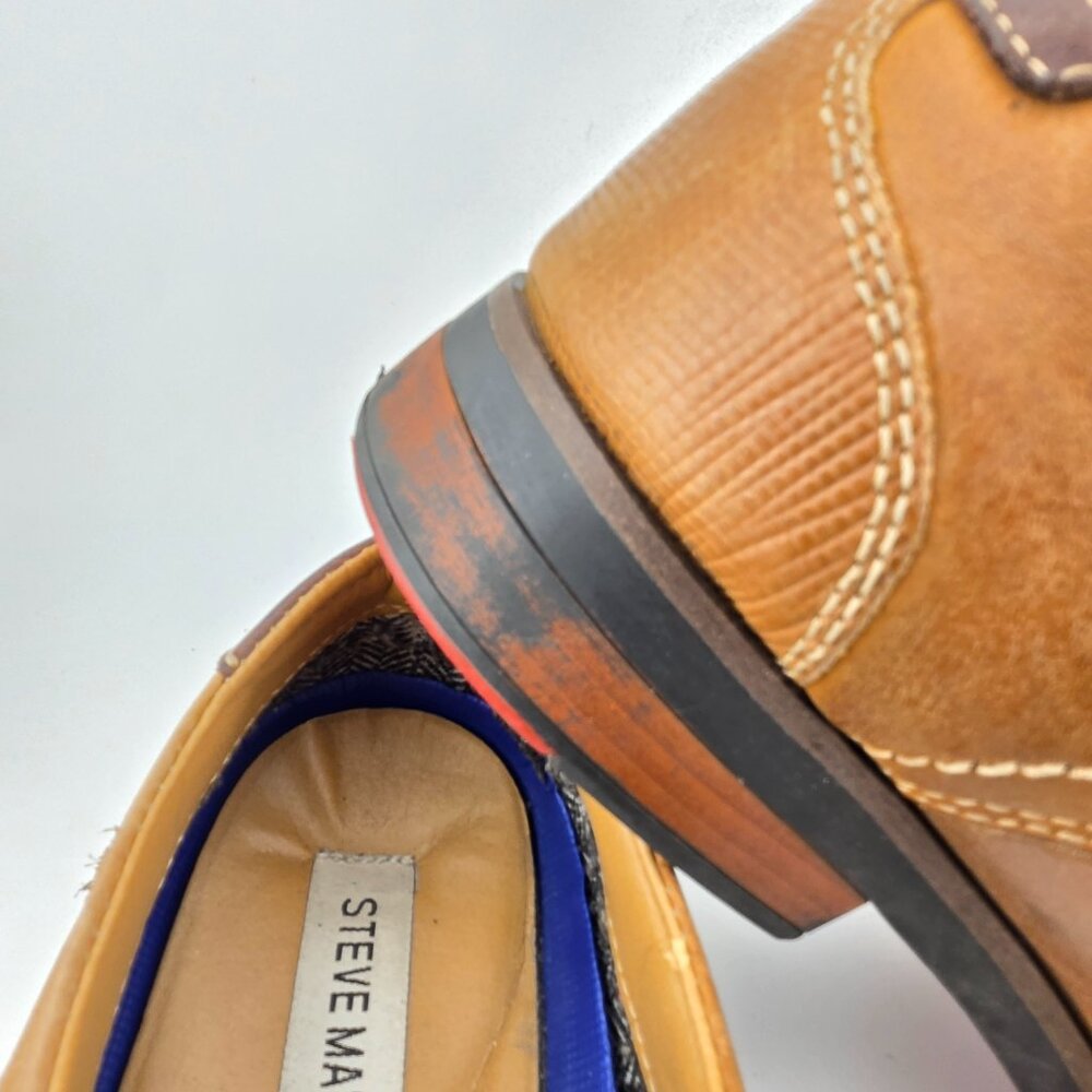 Steve Madden Men’s Light Tan Dress Shoes P-Never | Size 8.5 | Pre-Owned Classic - Picture 9 of 12
